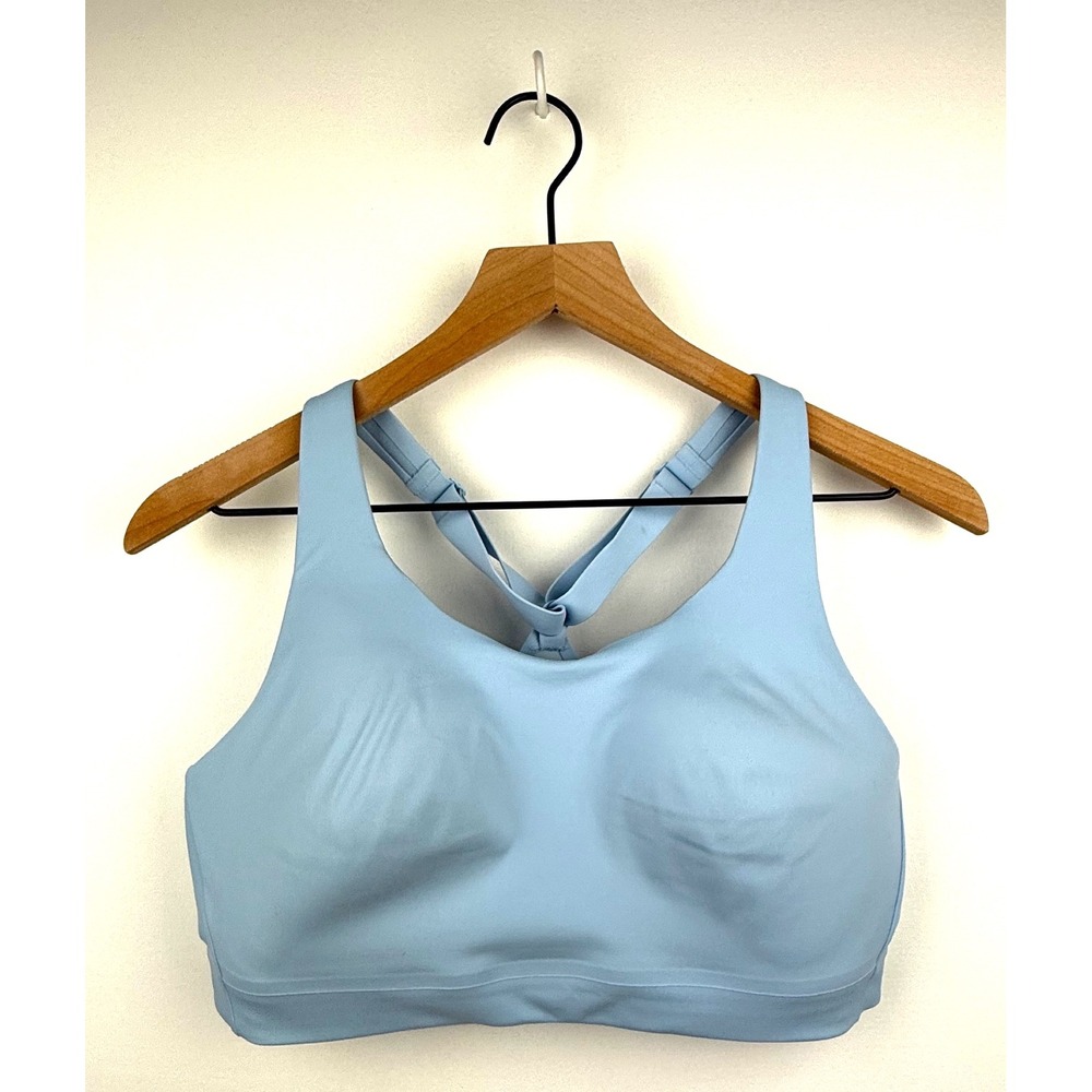 Athleta Blue Sports Bra Adjustable Straps Hook & Eye Closure Size 36D